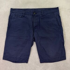 Diesel Mens 36 11" Inseam Chino Shorts Navy Blue Cotton Flat Front Summer Italy